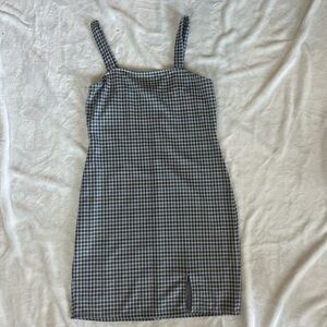 Just Polly Grunge Houndstooth Mini Dress